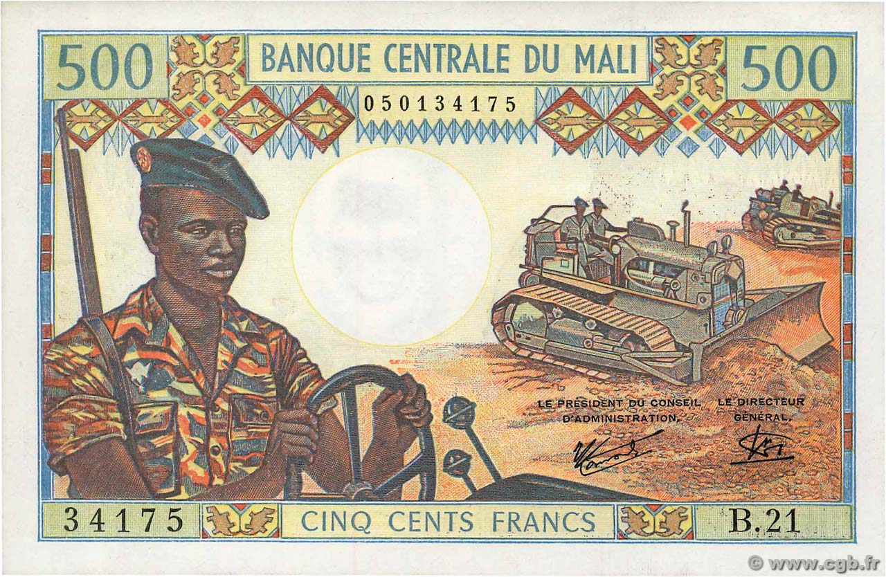 500 Francs MALI  1973 P.12e NEUF