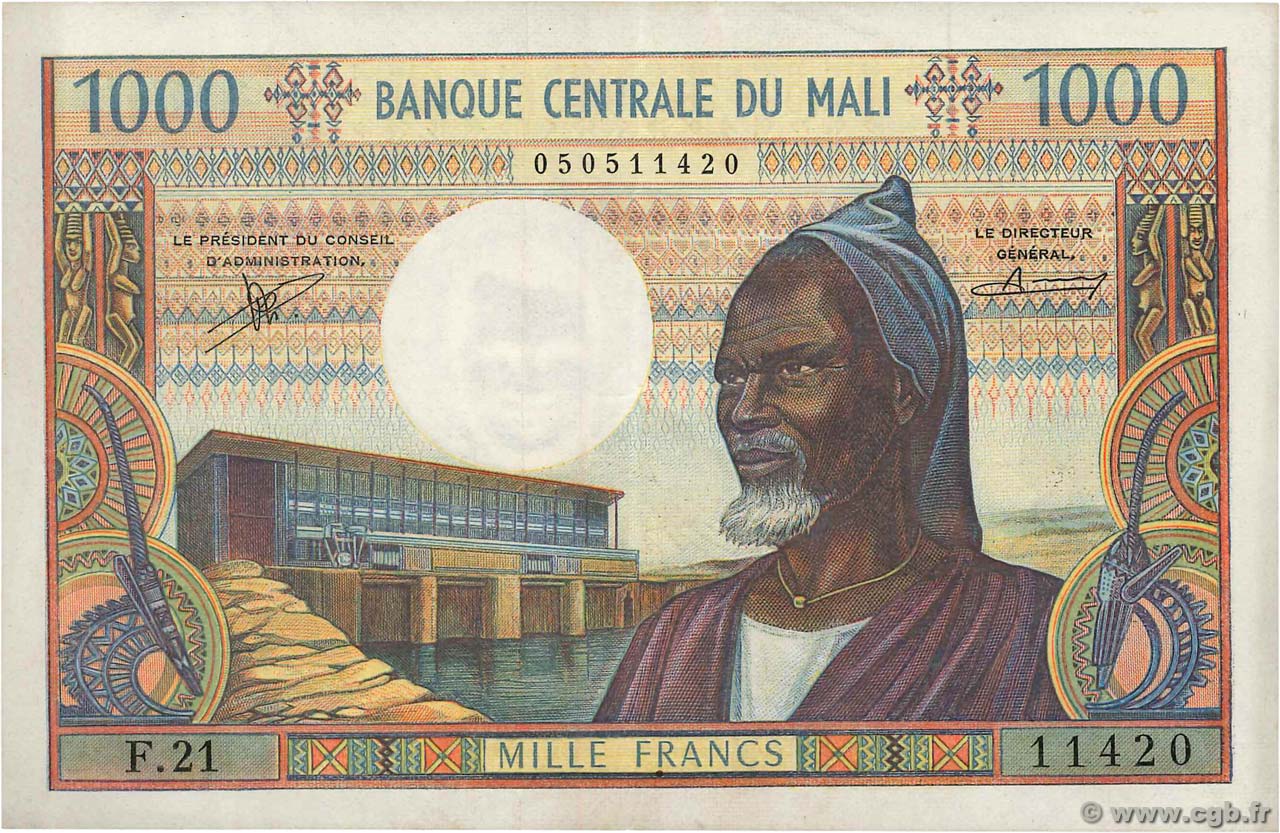 1000 Francs MALI  1973 P.13b SUP