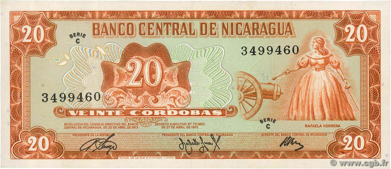 20 Cordobas NICARAGUA  1972 P.124 NEUF