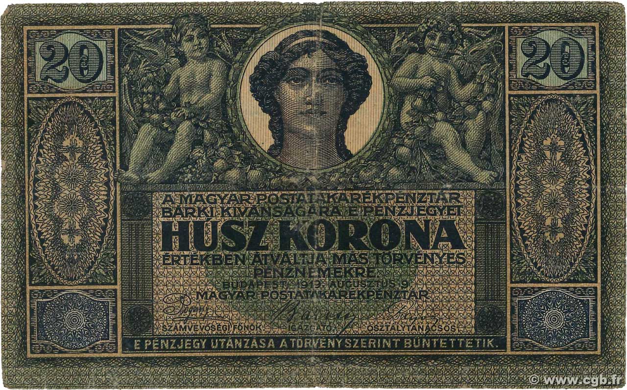 20 Korona HUNGARY  1919 P.042 F