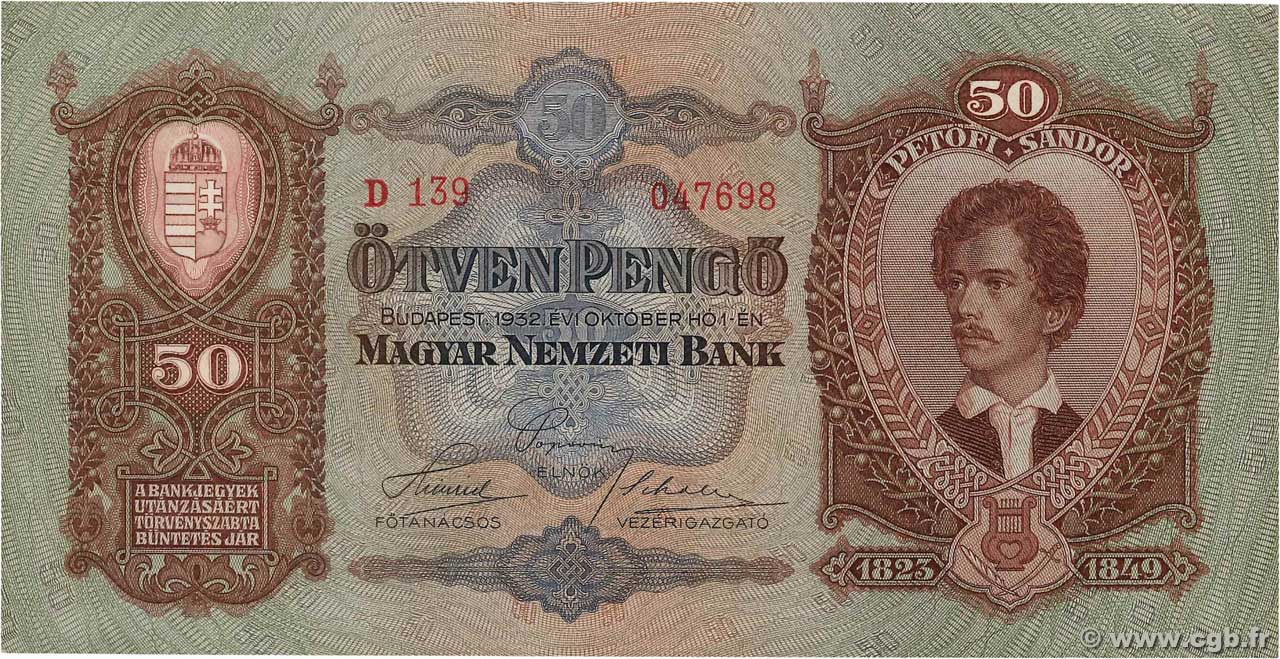 50 Pengö HONGRIE  1932 P.099 NEUF