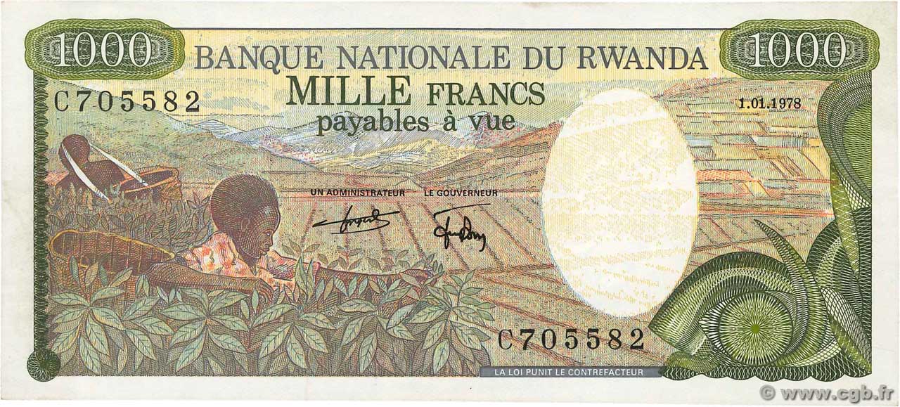 1000 Francs RWANDA  1978 P.14a SPL