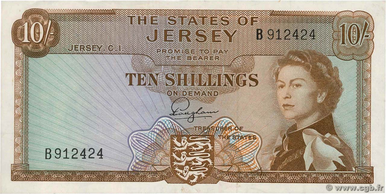 10 Shillings JERSEY  1963 P.07a pr.SUP