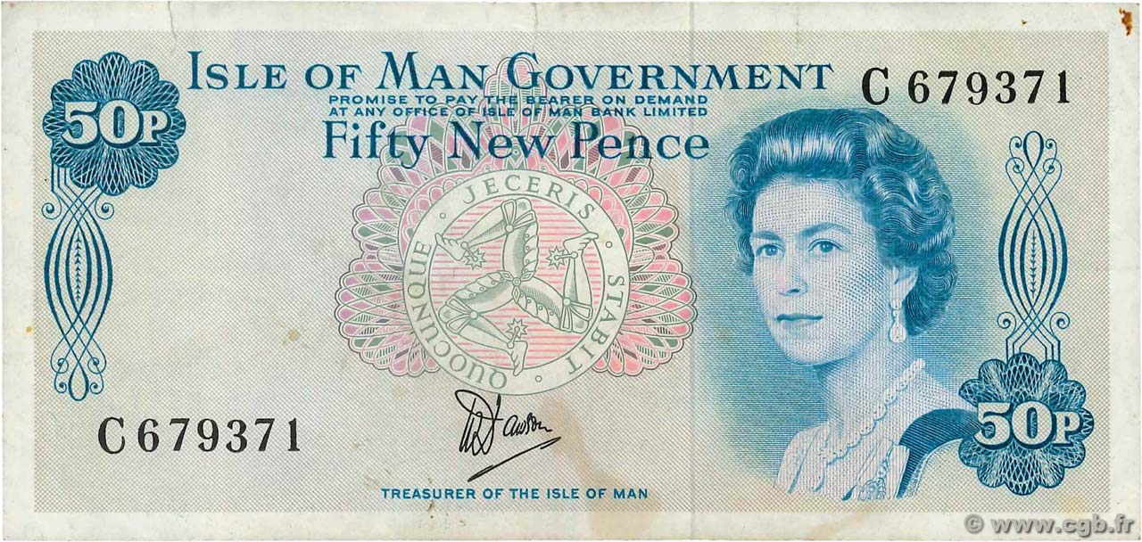 50 New Pence ÎLE DE MAN  1979 P.33a TB