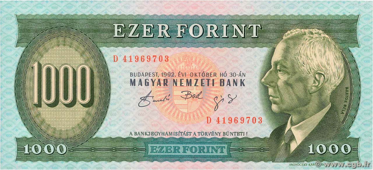 1000 Forint HONGRIE  1992 P.176a NEUF