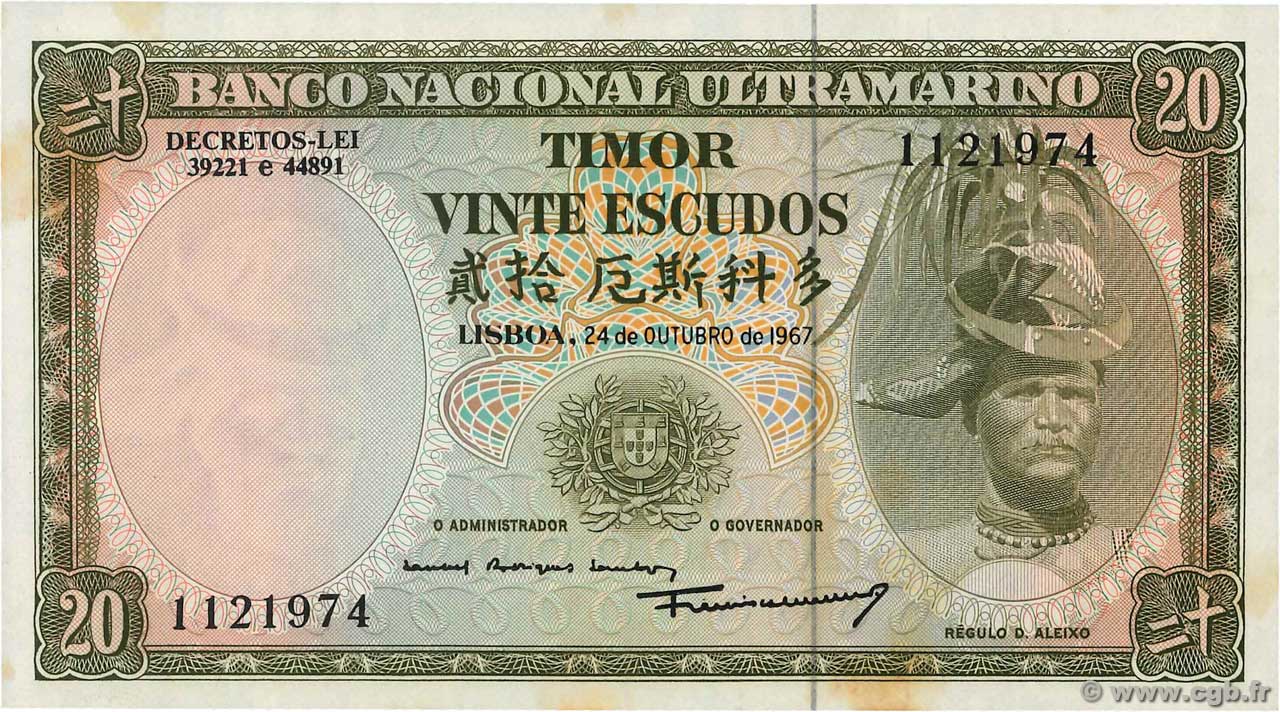 20 Escudos TIMOR  1967 P.26a SPL