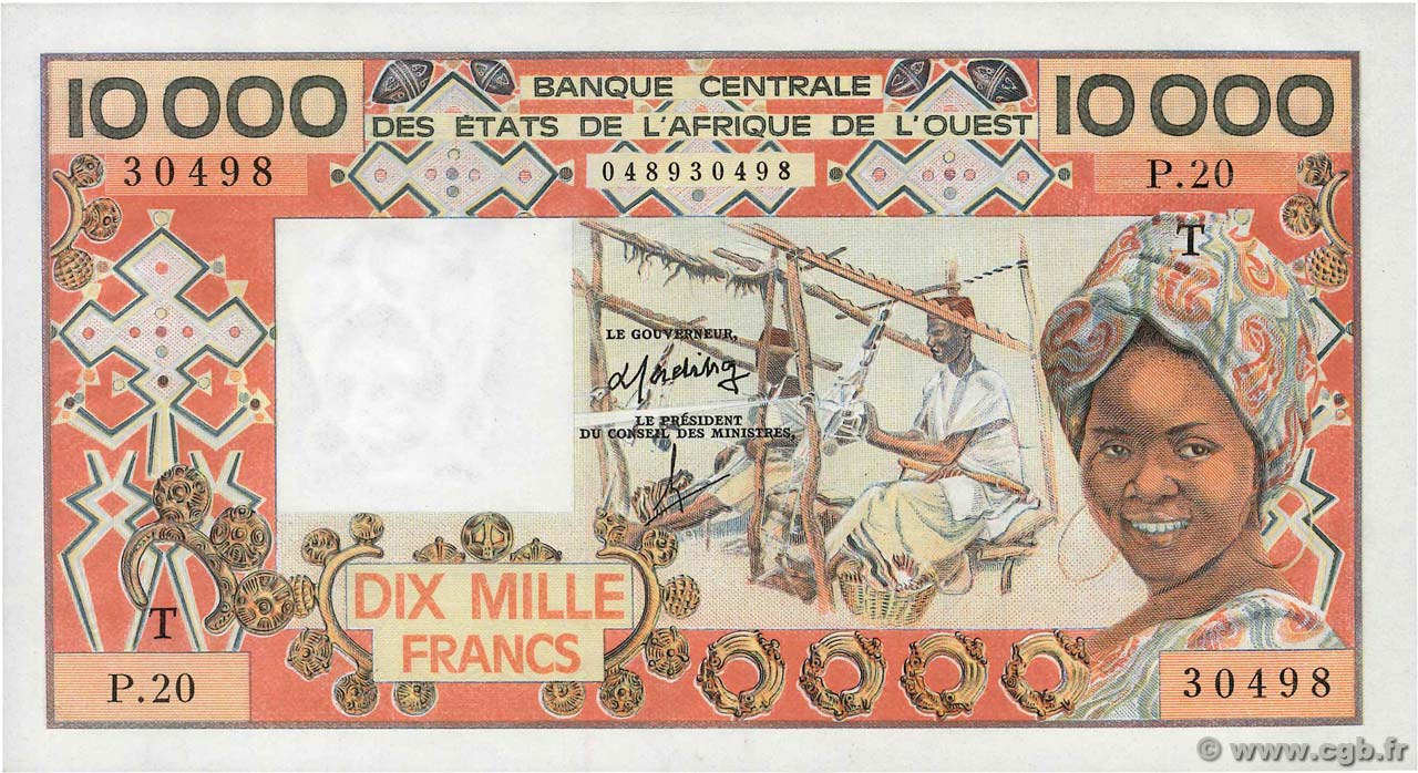 10000 Francs ÉTATS DE L AFRIQUE DE L OUEST  1981 P.809Tf pr.NEUF