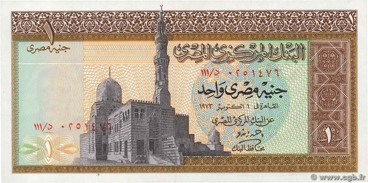 1 Pound ÉGYPTE  1975 P.044b NEUF