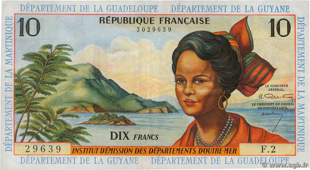 10 Nouveaux Francs ANTILLES FRANÇAISES  1962 P.05a TTB+