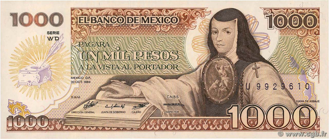 1000 Pesos MEXIQUE  1984 P.081 NEUF