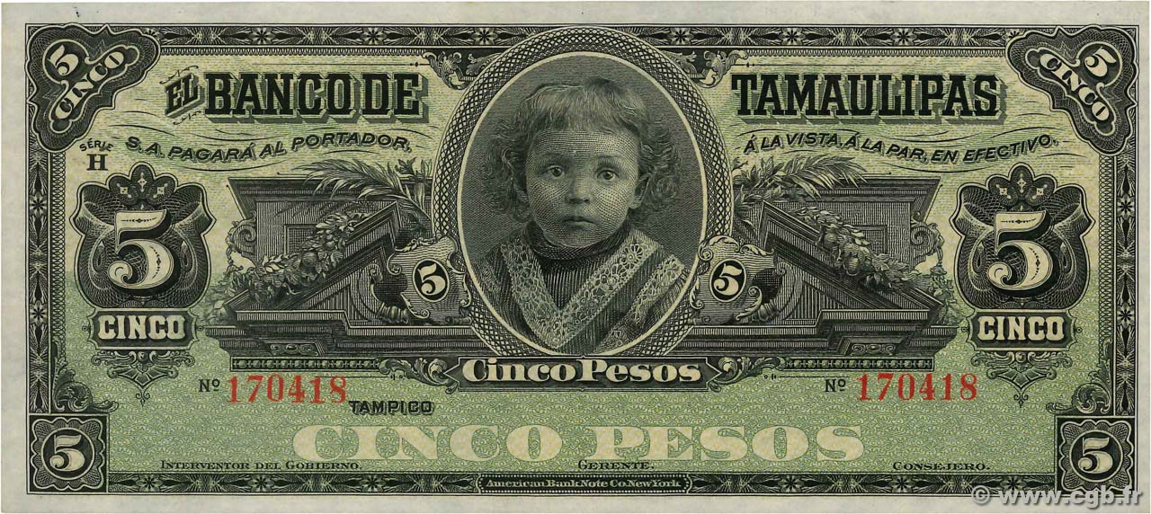 5 Pesos MEXIQUE  1902 PS.0429r pr.NEUF