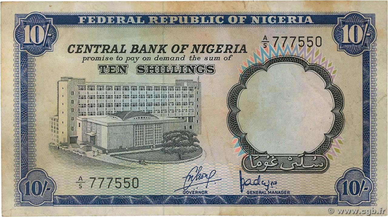 10 Shillings NIGERIA  1968 P.11a pr.TTB