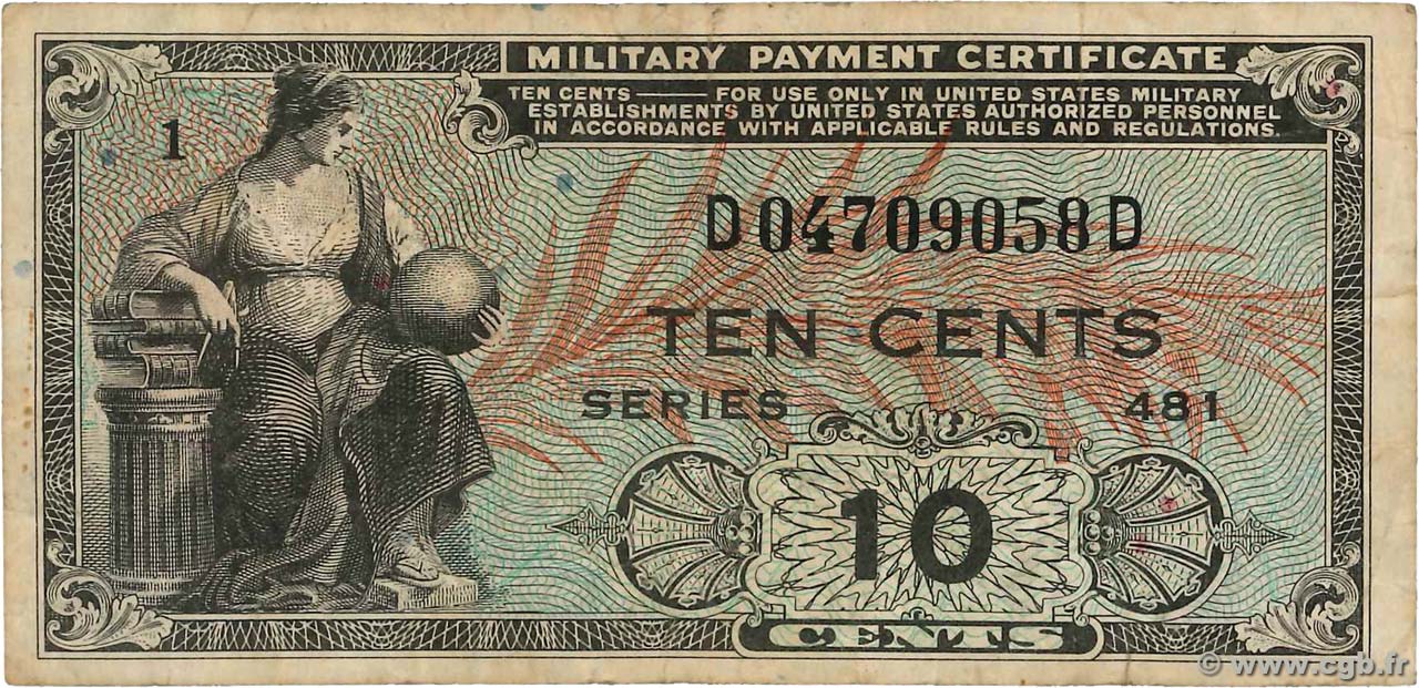 10 Cents UNITED STATES OF AMERICA  1951 P.M023 F