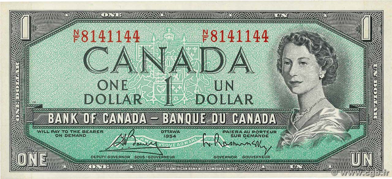 1 Dollar CANADA  1954 P.075c NEUF