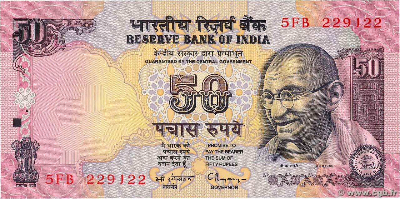 50 Rupees INDIEN
  1997 P.090a fST
