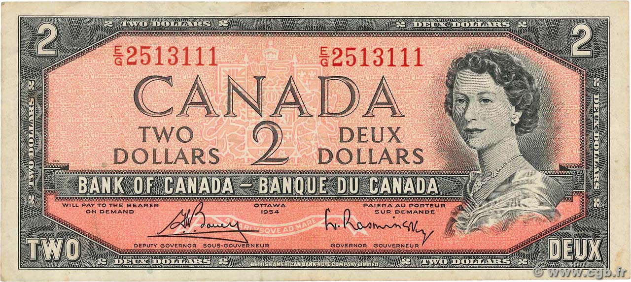 2 Dollars CANADA  1954 P.076c F+