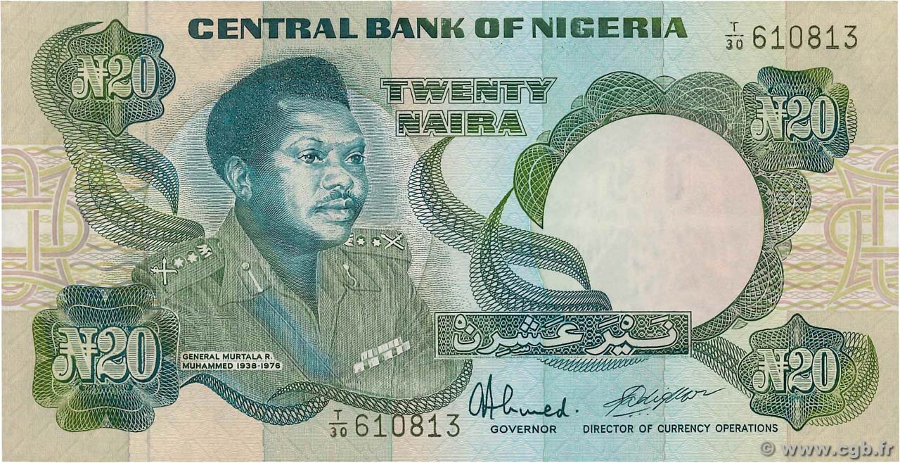 20 Naira NIGERIA  1984 P.26d UNC-