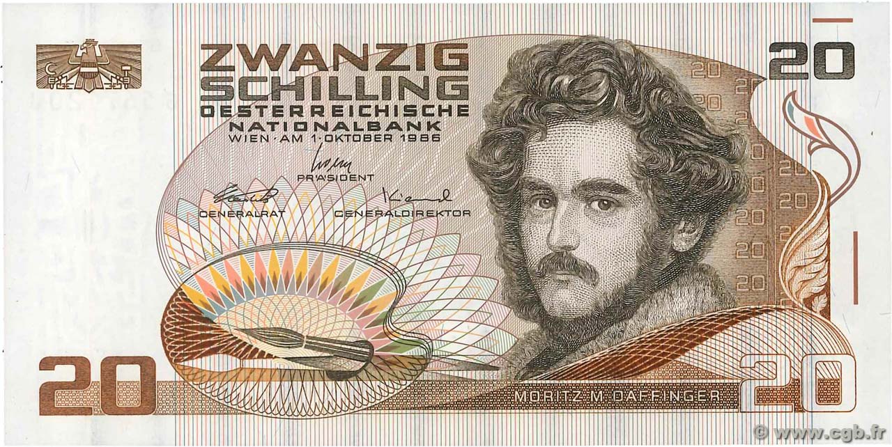 20 Schilling AUTRICHE  1986 P.148 SPL