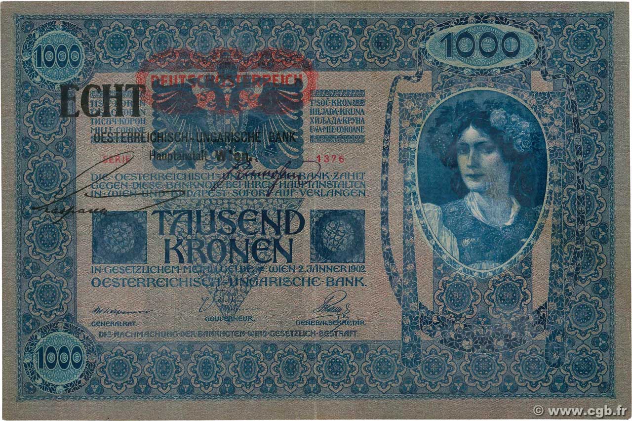 1000 Kronen AUTRICHE  1919 P.058 TTB+