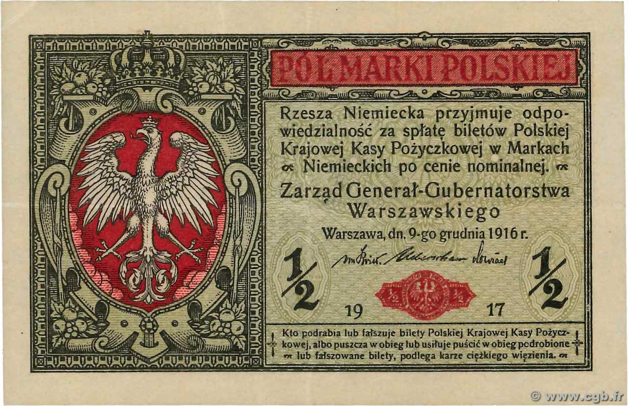 1/2 Marki POLAND  1917 P.007 XF