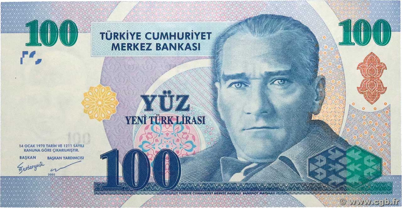 100 Lira TURQUIE  2005 P.221 SPL