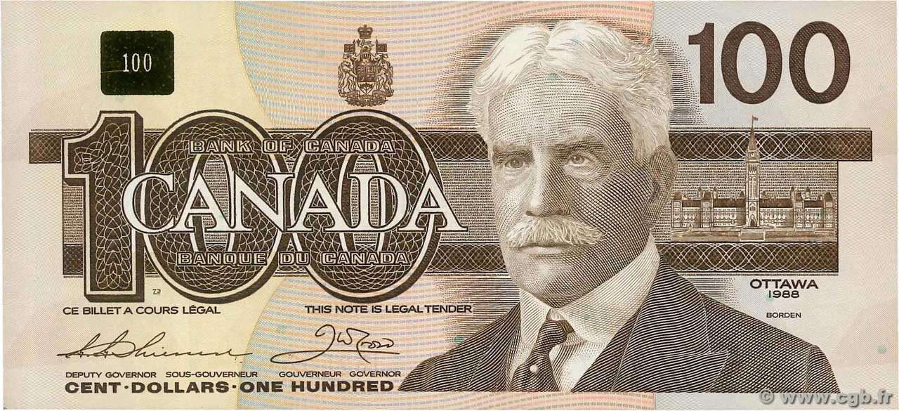 100 Dollars CANADA  1988 P.099a SUP