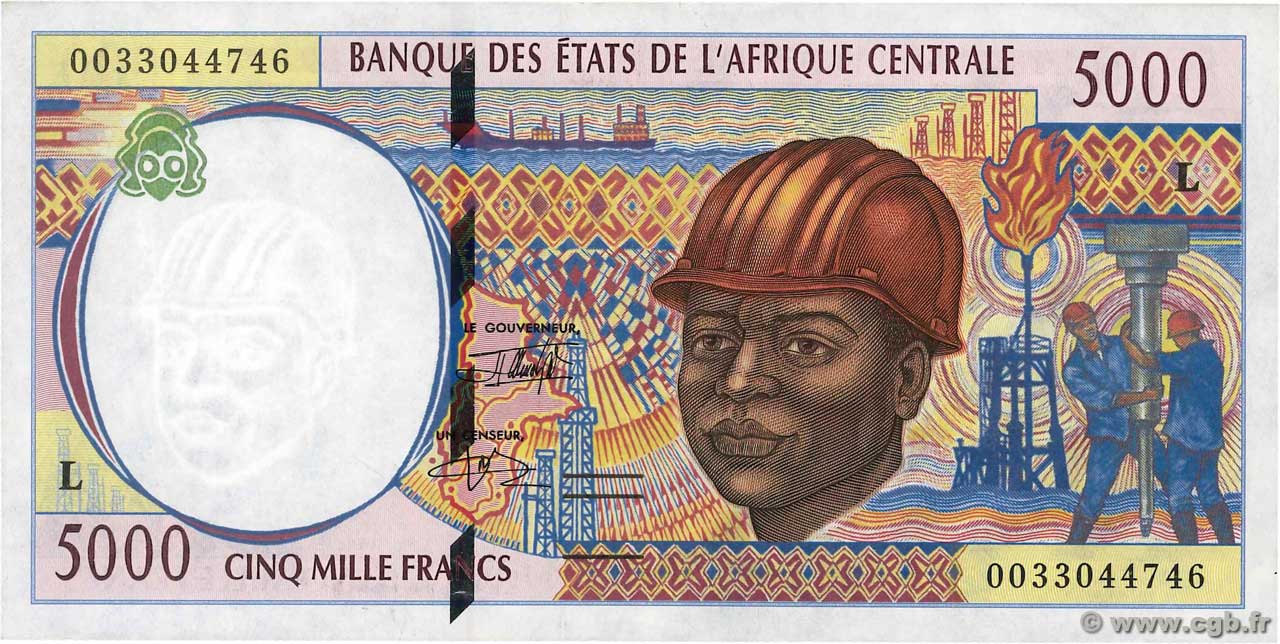 5000 Francs CENTRAL AFRICAN STATES  2000 P.404Lf XF