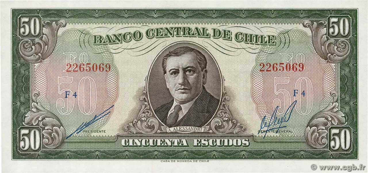 50 Escudos CHILE
  1964 P.140b ST