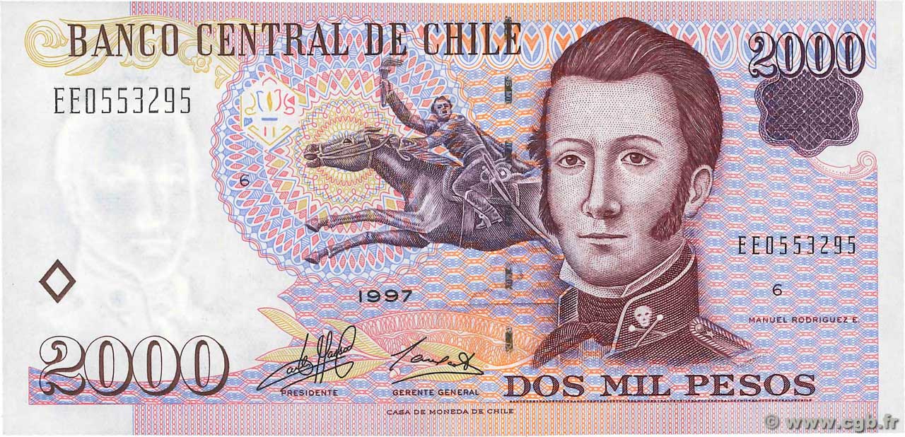 2000 Pesos CHILE  1997 P.158a UNC