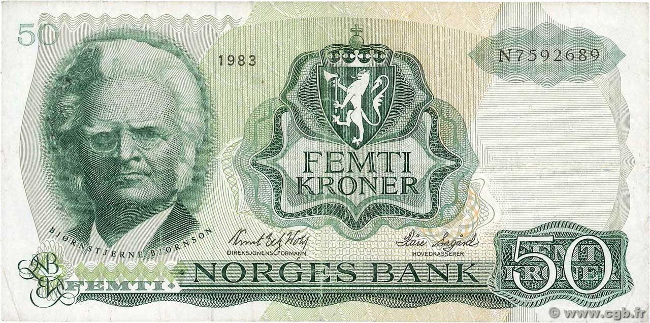 50 Kroner NORVÈGE  1983 P.37d TB