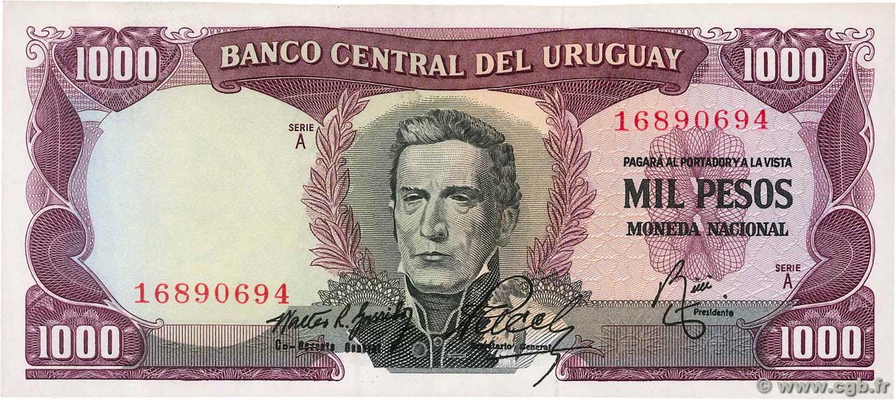 1000 Pesos URUGUAY  1967 P.049a UNC