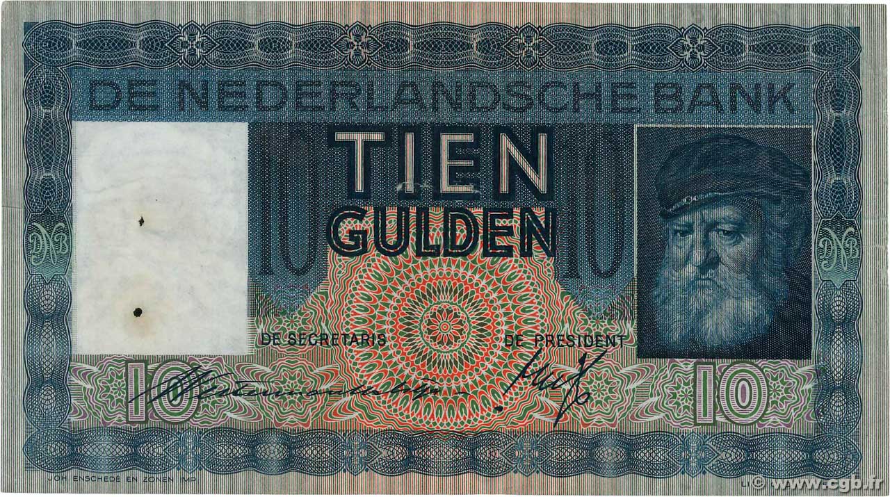 10 Gulden NETHERLANDS  1936 P.049 VF