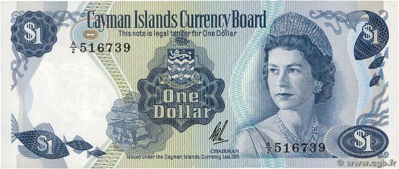 1 Dollar ÎLES CAIMANS  1972 P.01b NEUF