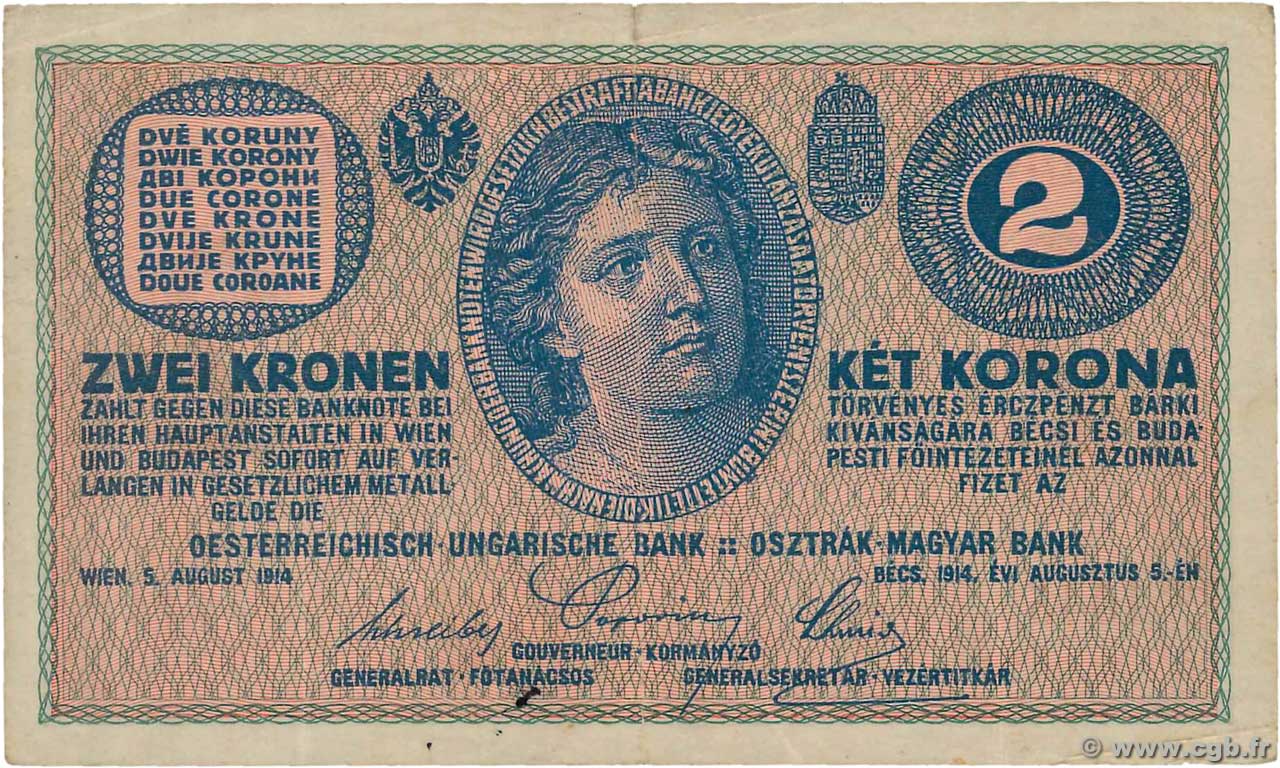 2 Kronen AUTRICHE  1914 P.017b TTB
