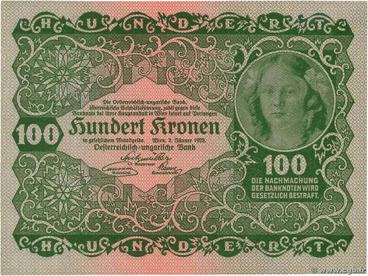 100 Kronen AUTRICHE  1922 P.077 SPL