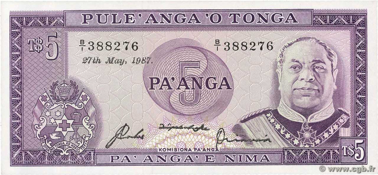 5 Pa&nbsp;anga TONGA  1987 P.21c NEUF