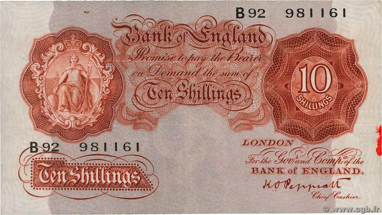 10 Shillings ANGLETERRE  1934 P.362c TB