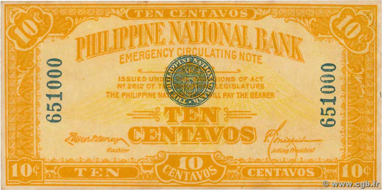 10 Centavos PHILIPPINES  1917 P.039 SPL