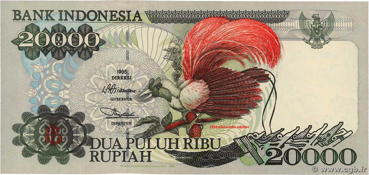 20000 Rupiah INDONESIA  1995 P.135a SC+