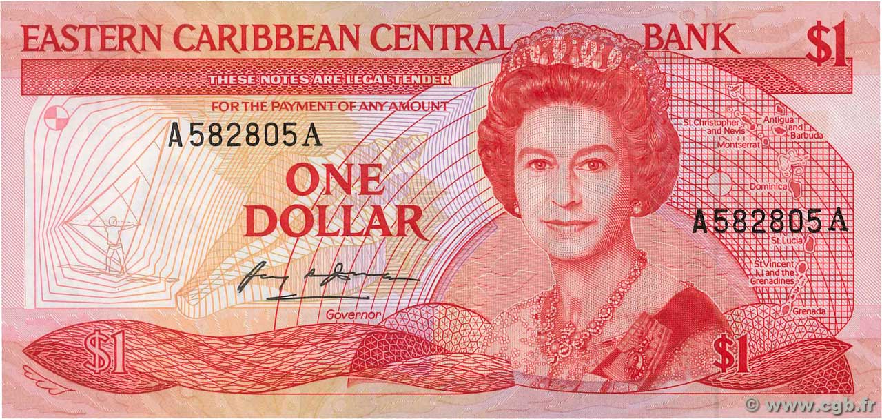 1 Dollar CARAÏBES  1985 P.17a NEUF