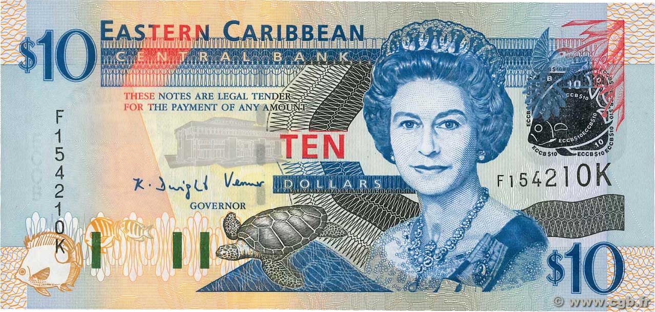 10 Dollars CARIBBEAN   2003 P.43k UNC