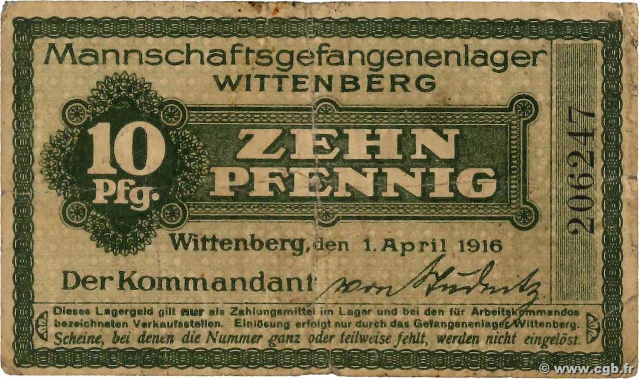 10 Pfennig ALLEMAGNE Wittenberg 1916  TB