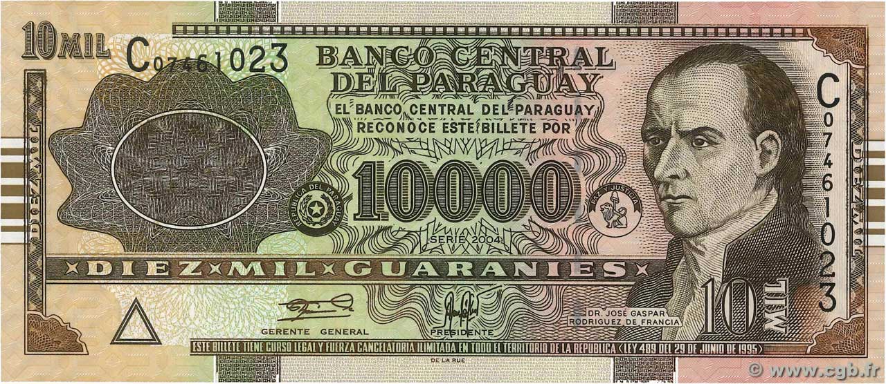 10 000 pesos mexicanos a guaranies