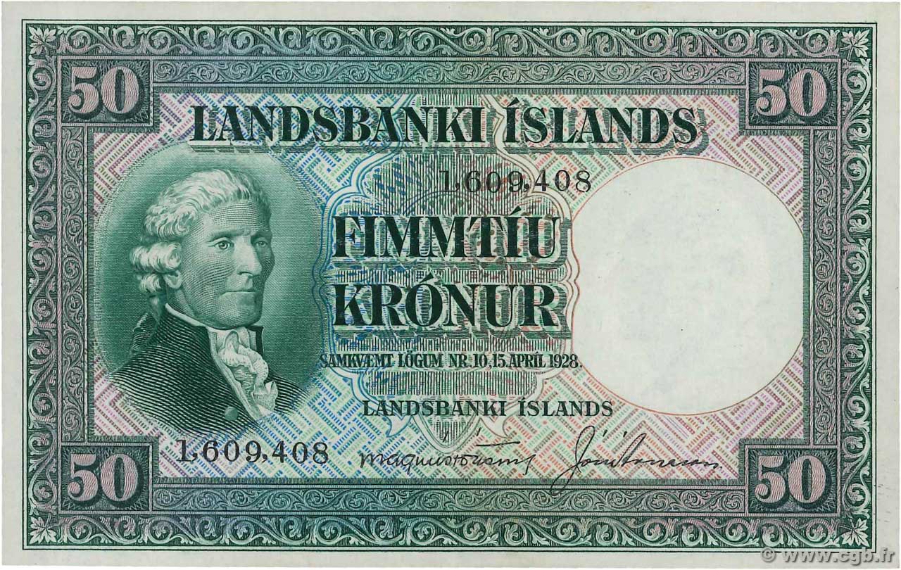 50 Kronur ISLANDIA  1928 P.34a EBC