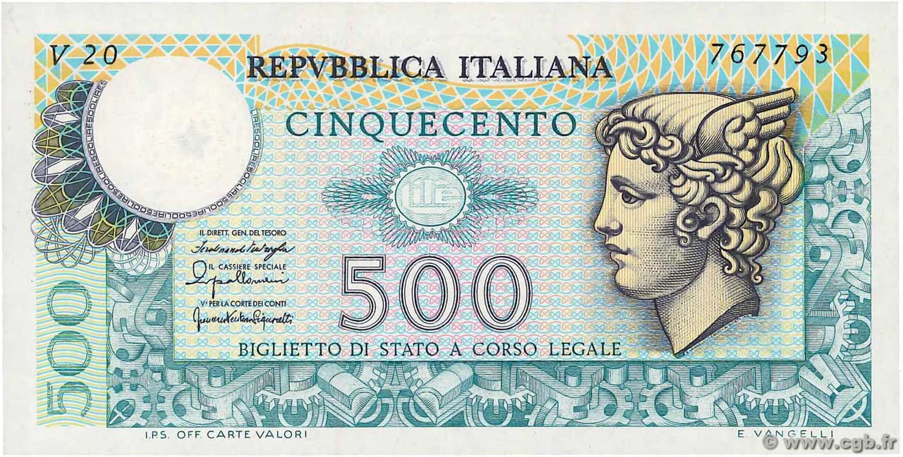 500 Lire ITALY  1976 P.095 UNC