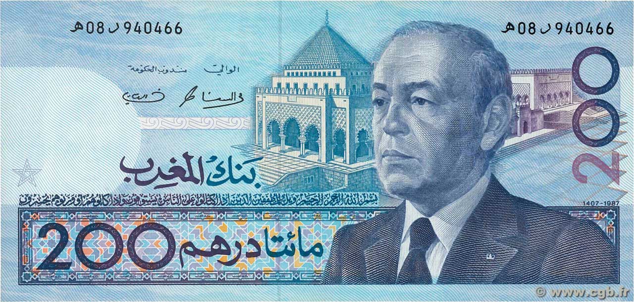 200 Dirhams MAROC  1987 P.66b pr.NEUF