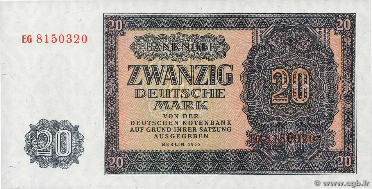 20 Deutsche Mark ALLEMAGNE RÉPUBLIQUE DÉMOCRATIQUE  1955 P.19a NEUF