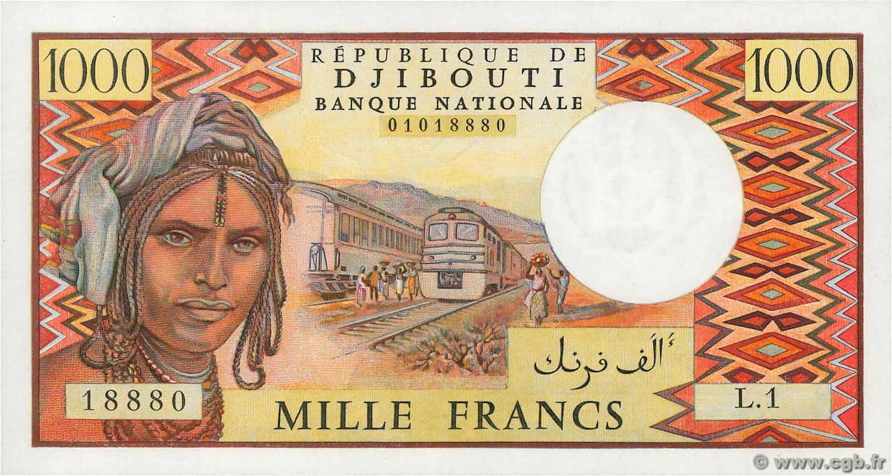 1000 Francs DSCHIBUTI   1979 P.37a fST+