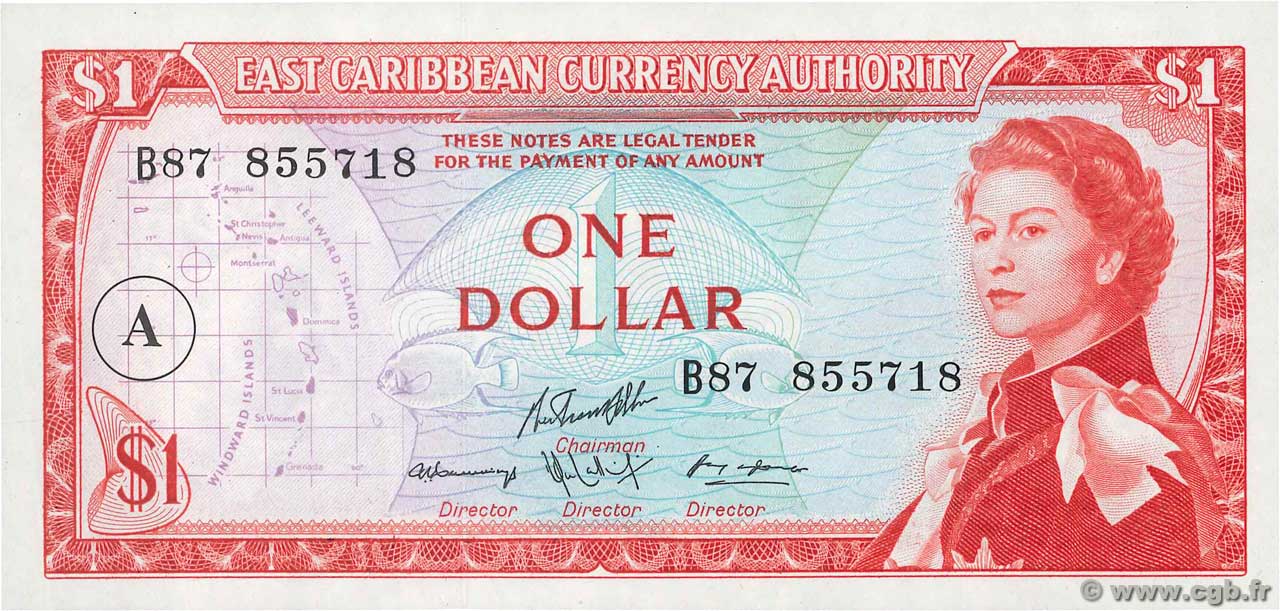 1 Dollar EAST CARIBBEAN STATES  1965 P.13h FDC