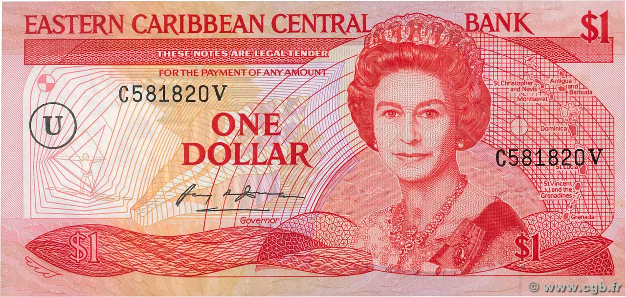 1 Dollar CARAÏBES  1988 P.17u SUP